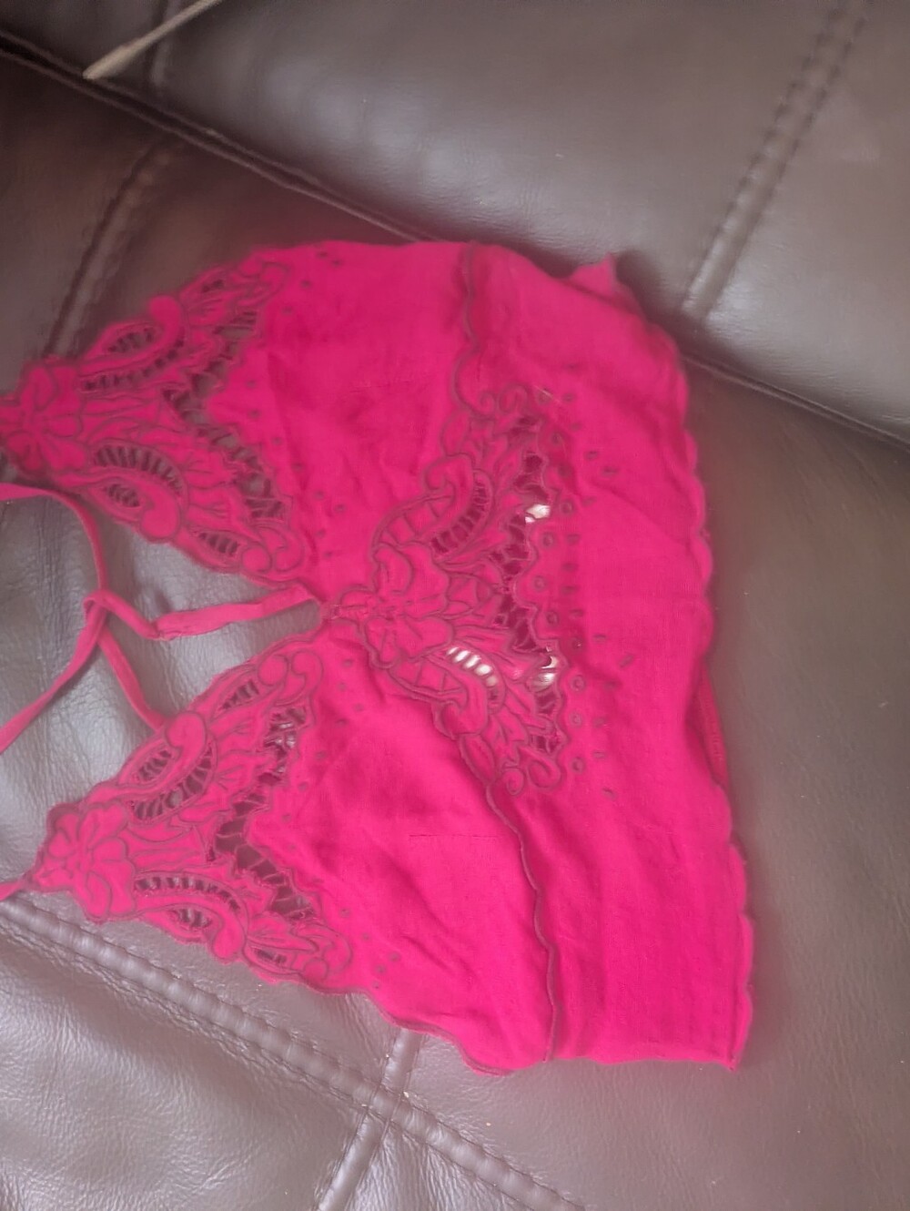 Free People Hot Pink Lace Bralette